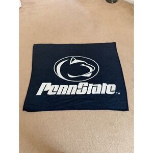 Penn State Nittany Lions Navy Blue White Fleece Blanket Biederlack Vintage READ